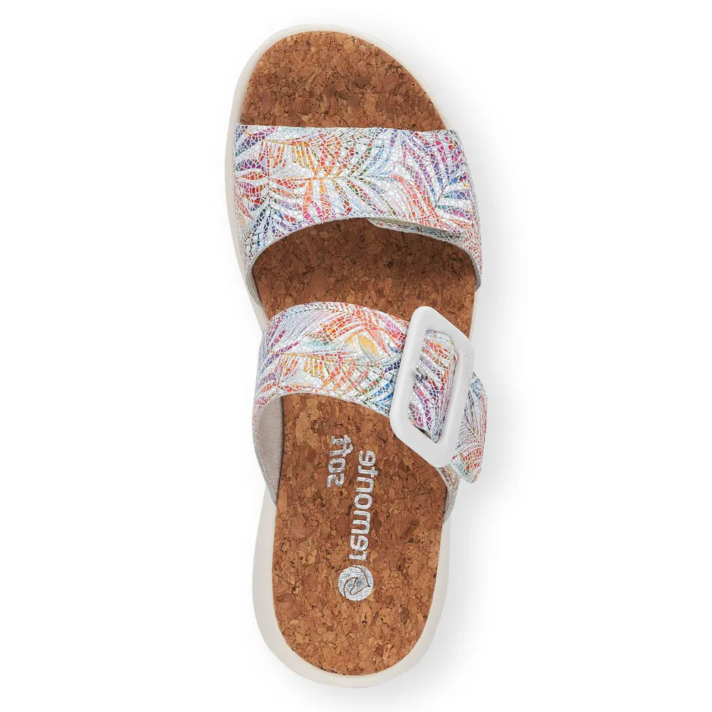 REMONTE - D9550-90 DOUBLE STRAP FASHION MULE - WHITE MULTI