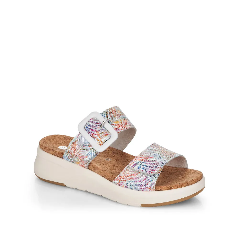 REMONTE - D9550-90 DOUBLE STRAP FASHION MULE - WHITE MULTI