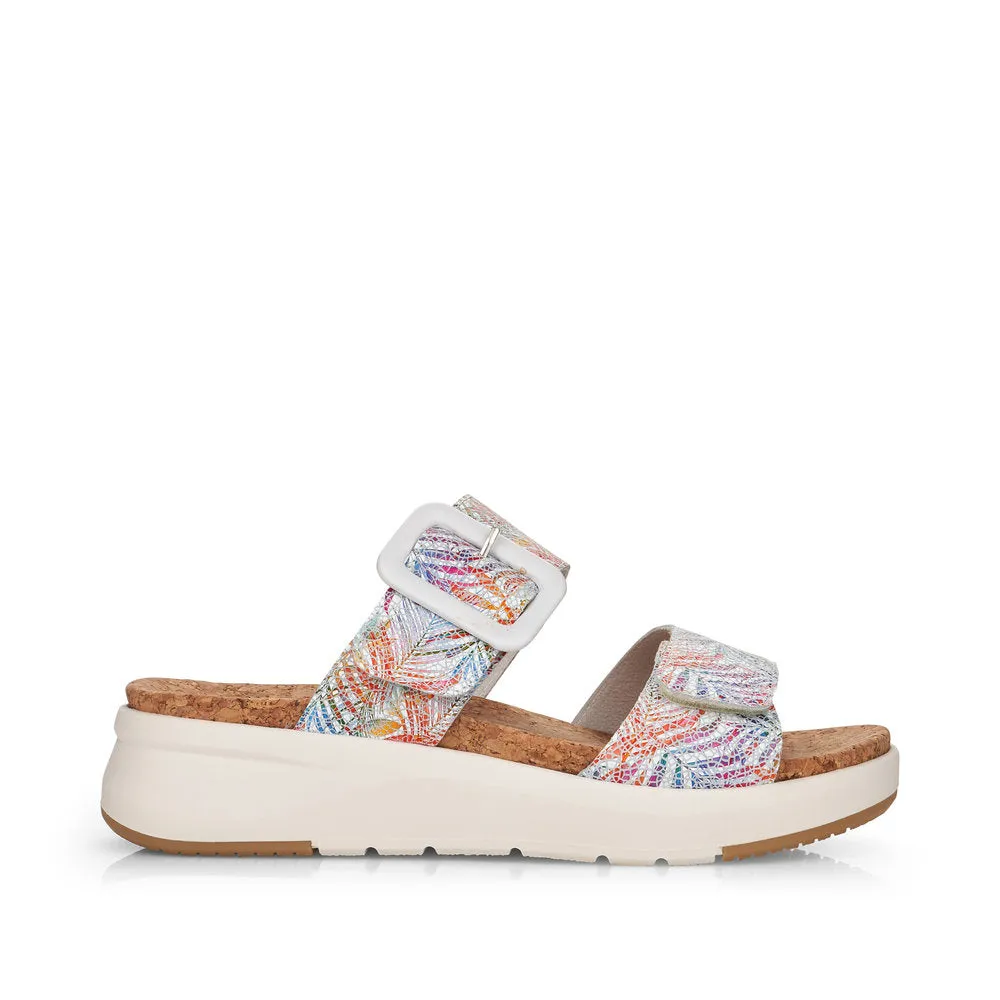 REMONTE - D9550-90 DOUBLE STRAP FASHION MULE - WHITE MULTI