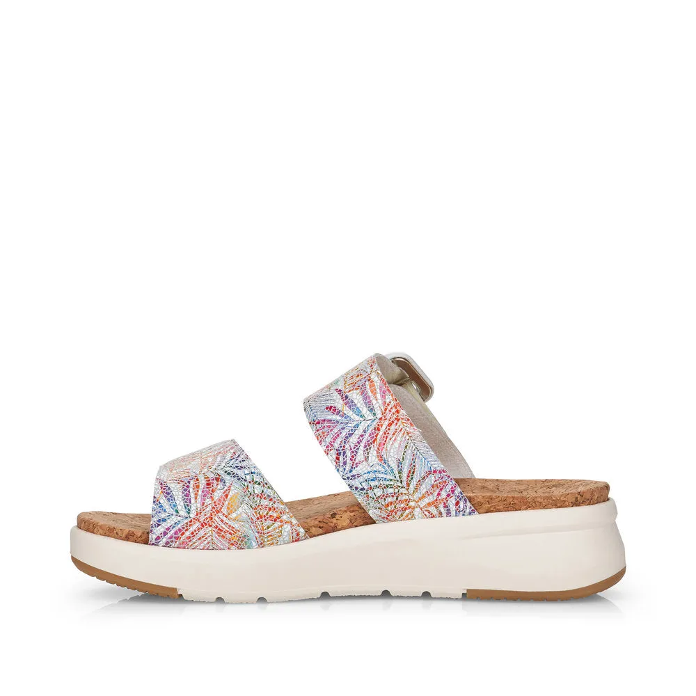 REMONTE - D9550-90 DOUBLE STRAP FASHION MULE - WHITE MULTI