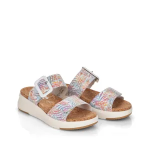 REMONTE - D9550-90 DOUBLE STRAP FASHION MULE - WHITE MULTI