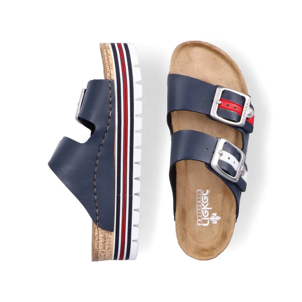 RIEKER - 69550-14 CHUNKY FASHION MULE - NAVY