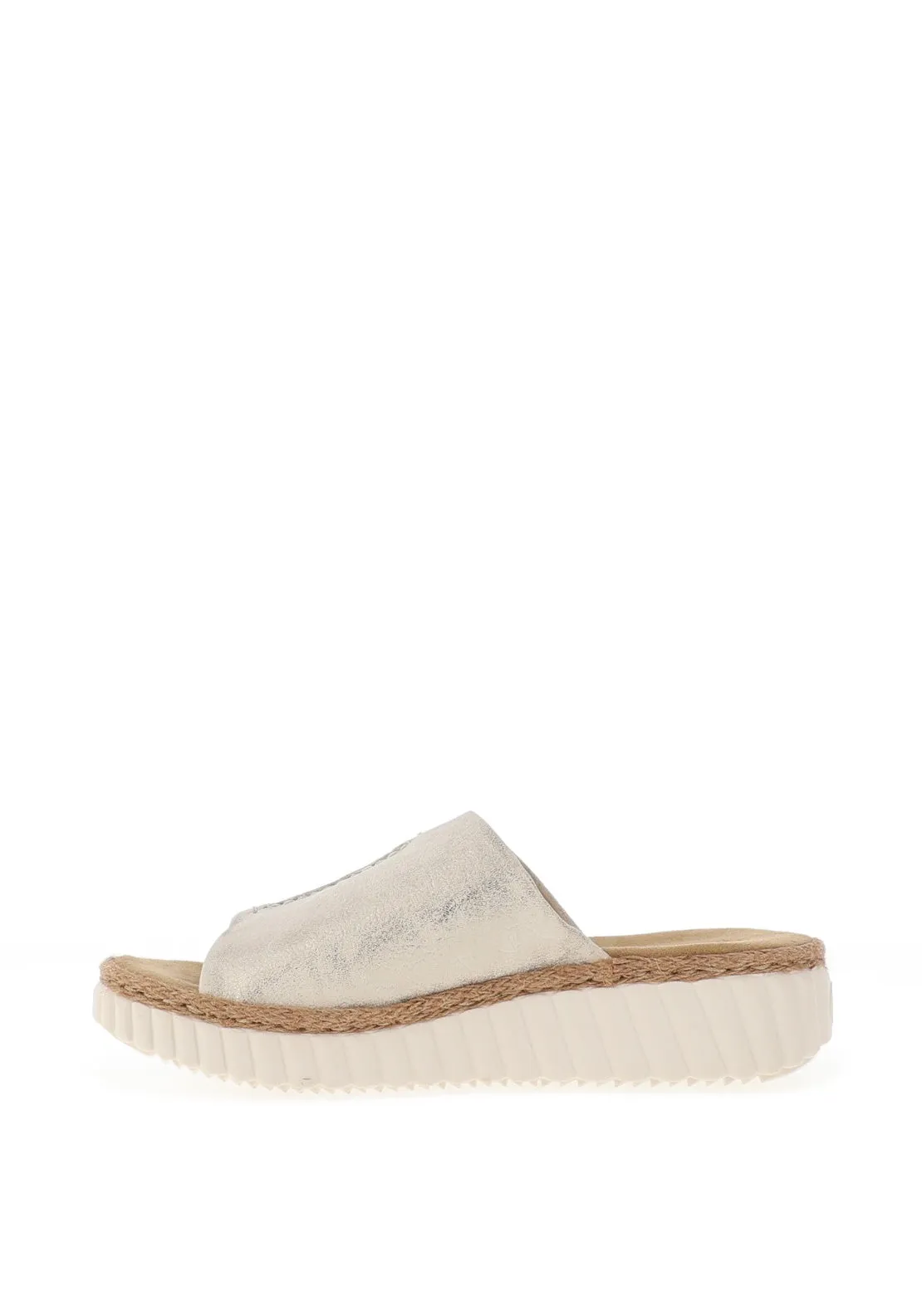 Rieker Womens Shimmer Mules, Beige