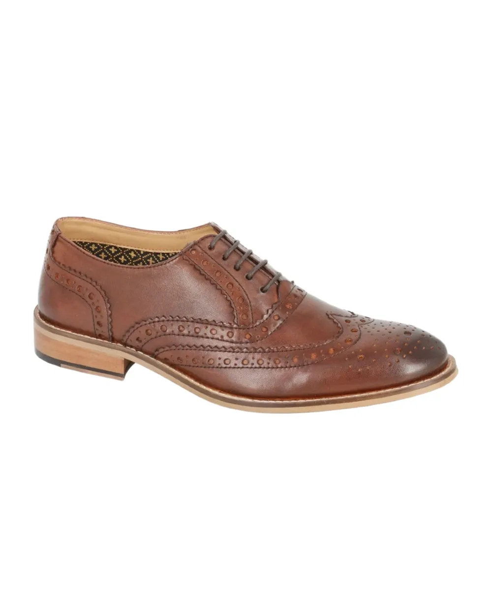 Roamers Mens 5 Eyelet Oxford Brogue Shoes