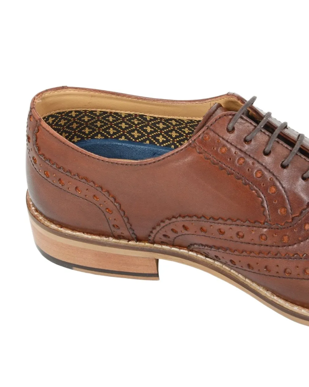 Roamers Mens 5 Eyelet Oxford Brogue Shoes