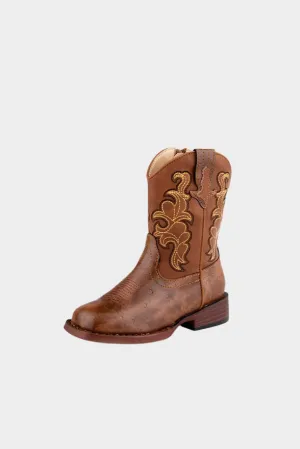 Roper TODDLER Quills Western Boot - Cognac Print/Cognac