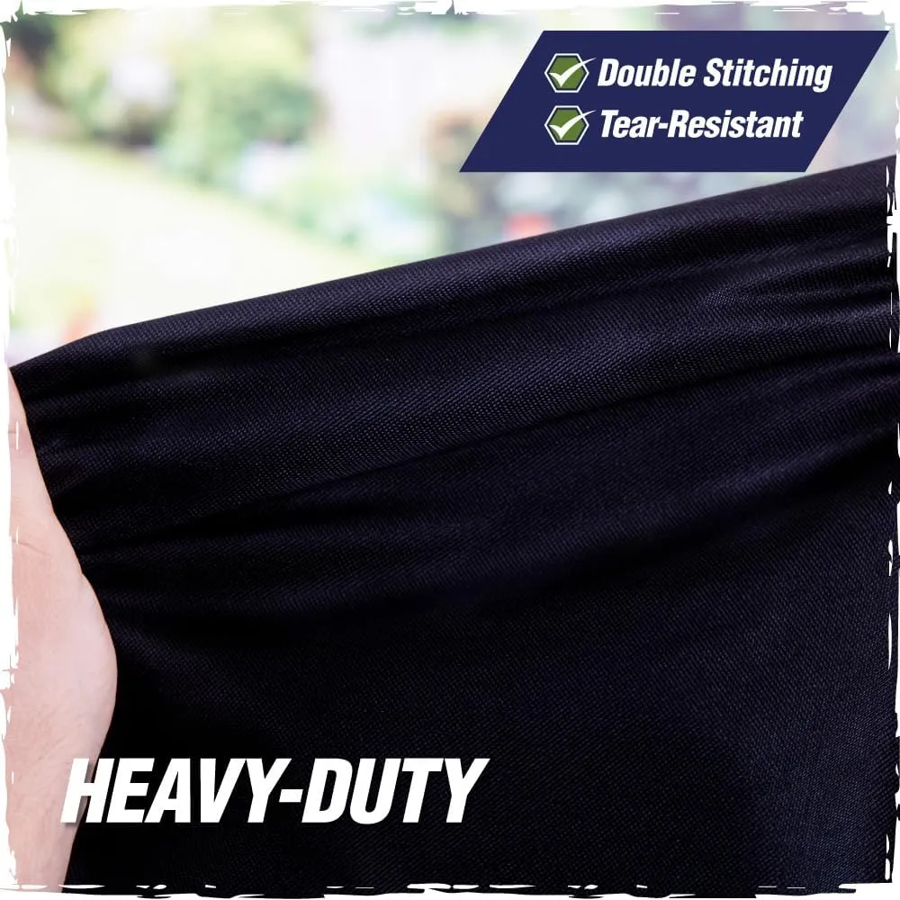 Rugged Rhino All Season Heavy Duty Grill Cover, Three Layer Waterproof UV Resistant and Windproof Covers for Outdoor, Secure Buckle Closure, Grilling Griddle Storage Outside, 52"L x 26"W x 43"H, Black