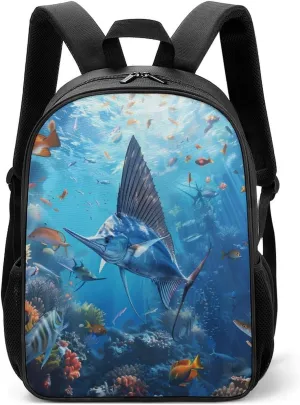 Sailfish Coral Reefs Travel Backpack for Men Women Water Resistant Luggage Daypack Business Weekender Bag