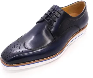 Santimon Mens Derby Formal Dress Suit Oxfords Shoes Genunie Leather Wingtip Brogues Modern Shoes Men's Fashion Business Casual Prom Wedding Tuxedo Shoes for Men