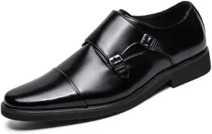 Santimon Men's Dress Loafer Shoes Monk Strap Slip On Loafers Cap Toe Formal Shoes