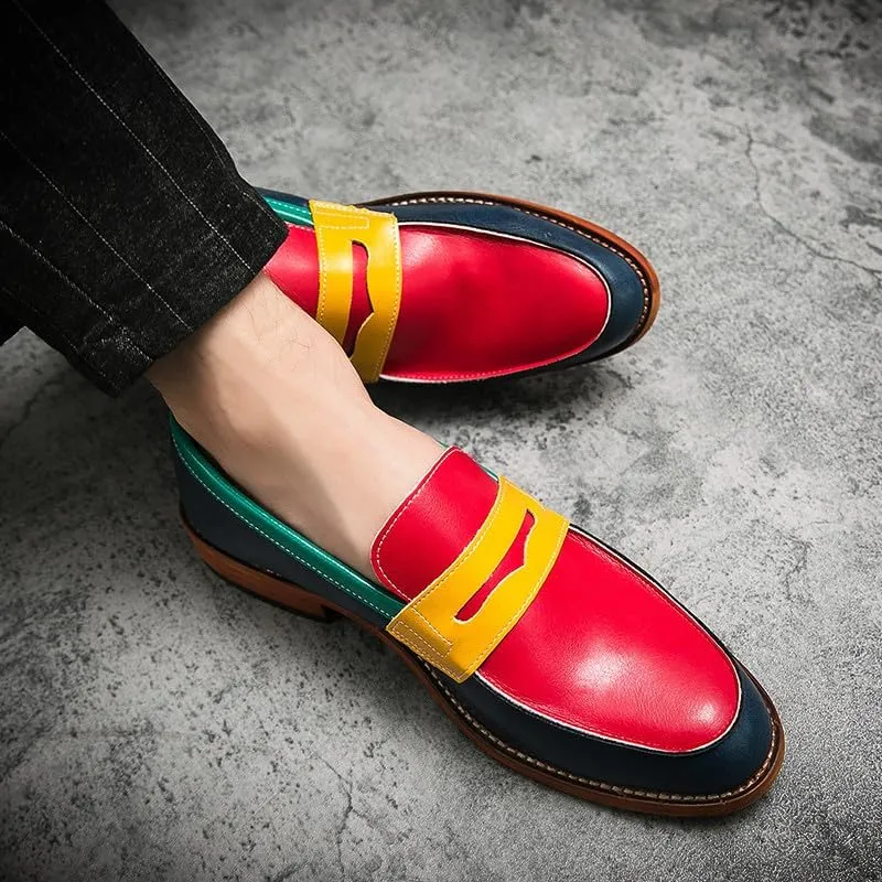 Santimon Men's Dress Penny Loafers Comfort Business Casual Slip-on Loafer Shoe Multicolor for Office Daily Walking Driving Shoes