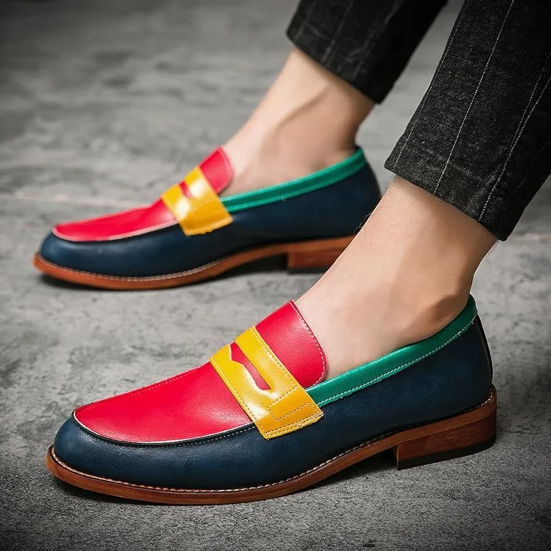 Santimon Men's Dress Penny Loafers Comfort Business Casual Slip-on Loafer Shoe Multicolor for Office Daily Walking Driving Shoes