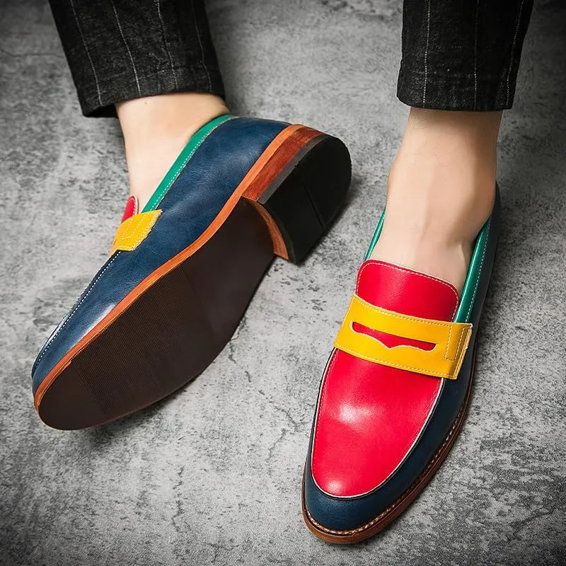 Santimon Men's Dress Penny Loafers Comfort Business Casual Slip-on Loafer Shoe Multicolor for Office Daily Walking Driving Shoes