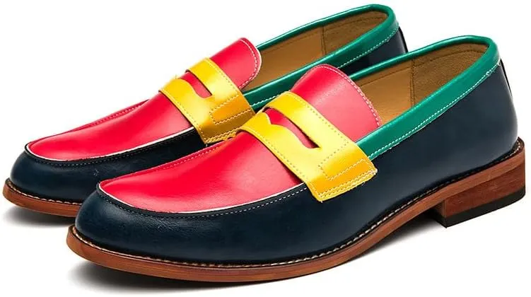 Santimon Men's Dress Penny Loafers Comfort Business Casual Slip-on Loafer Shoe Multicolor for Office Daily Walking Driving Shoes