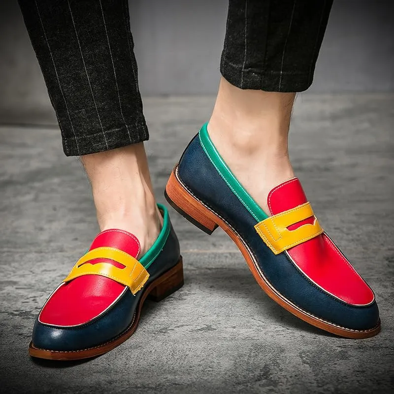 Santimon Men's Dress Penny Loafers Comfort Business Casual Slip-on Loafer Shoe Multicolor for Office Daily Walking Driving Shoes