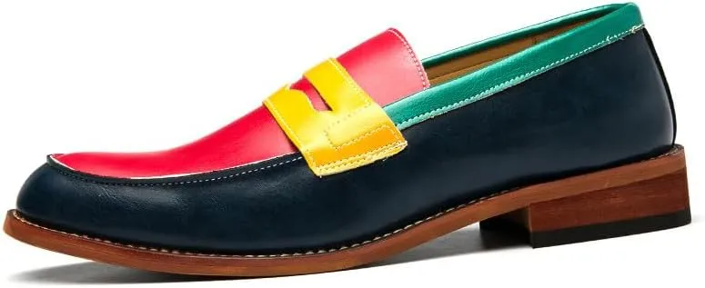 Santimon Men's Dress Penny Loafers Comfort Business Casual Slip-on Loafer Shoe Multicolor for Office Daily Walking Driving Shoes