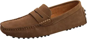 Santimon Mens Driving Penny Loafers Suede Leather Comfortable Casual Slip On Shoes Moccasins