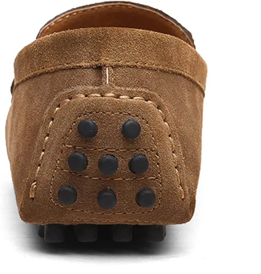 Santimon Mens Driving Penny Loafers Suede Leather Comfortable Casual Slip On Shoes Moccasins