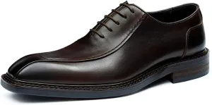 Santimon Men's Oxfords Formal Dress Derby Fashion Business Prom Wingtip Shoes Wedding Tuxedo Genuine Leather Shoes for Men