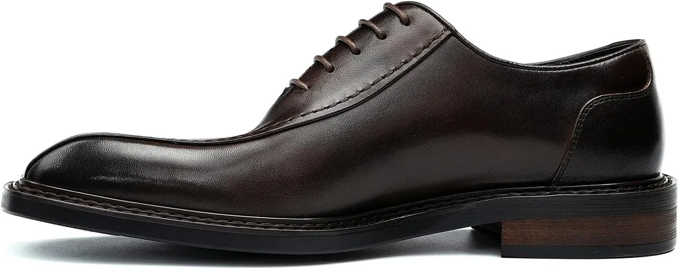 Santimon Men's Oxfords Formal Dress Derby Fashion Business Prom Wingtip Shoes Wedding Tuxedo Genuine Leather Shoes for Men