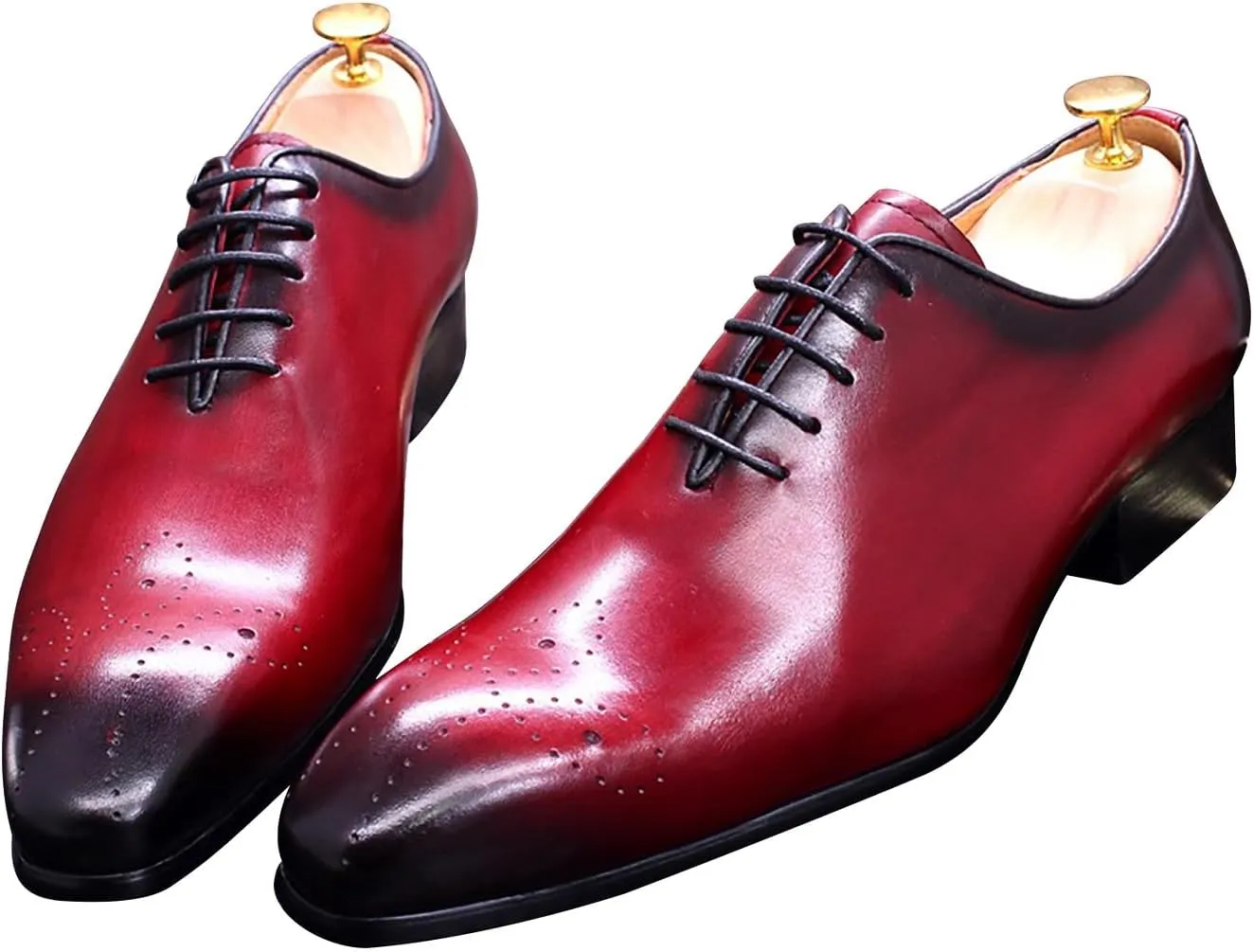 Santimon Mens Oxfords Formal Dress Genuine Leather Handmade Derby Casual Brogues Oxfords Tuxedo Fashion Walking Shoes for Men