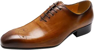 Santimon Mens Oxfords Formal Dress Genuine Leather Handmade Derby Casual Brogues Oxfords Tuxedo Fashion Walking Shoes for Men