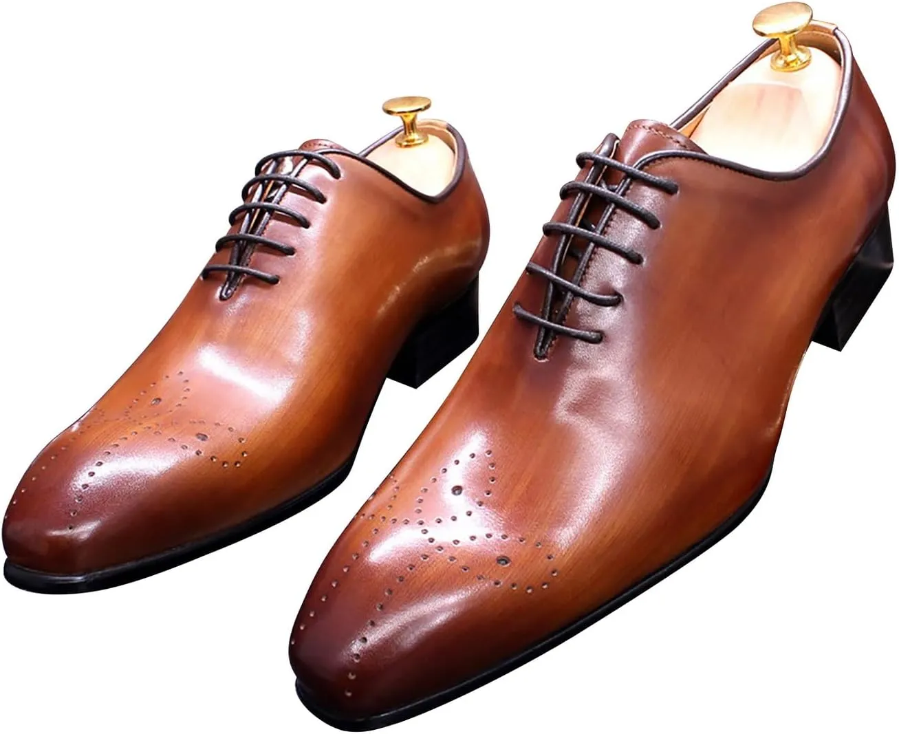 Santimon Mens Oxfords Formal Dress Genuine Leather Handmade Derby Casual Brogues Oxfords Tuxedo Fashion Walking Shoes for Men