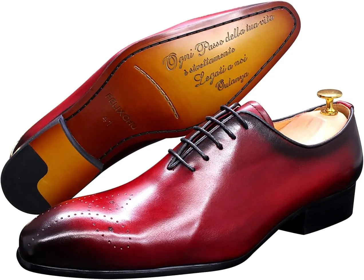 Santimon Mens Oxfords Formal Dress Genuine Leather Handmade Derby Casual Brogues Oxfords Tuxedo Fashion Walking Shoes for Men