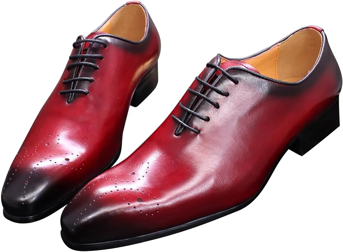 Santimon Mens Oxfords Formal Dress Genuine Leather Handmade Derby Casual Brogues Oxfords Tuxedo Fashion Walking Shoes for Men