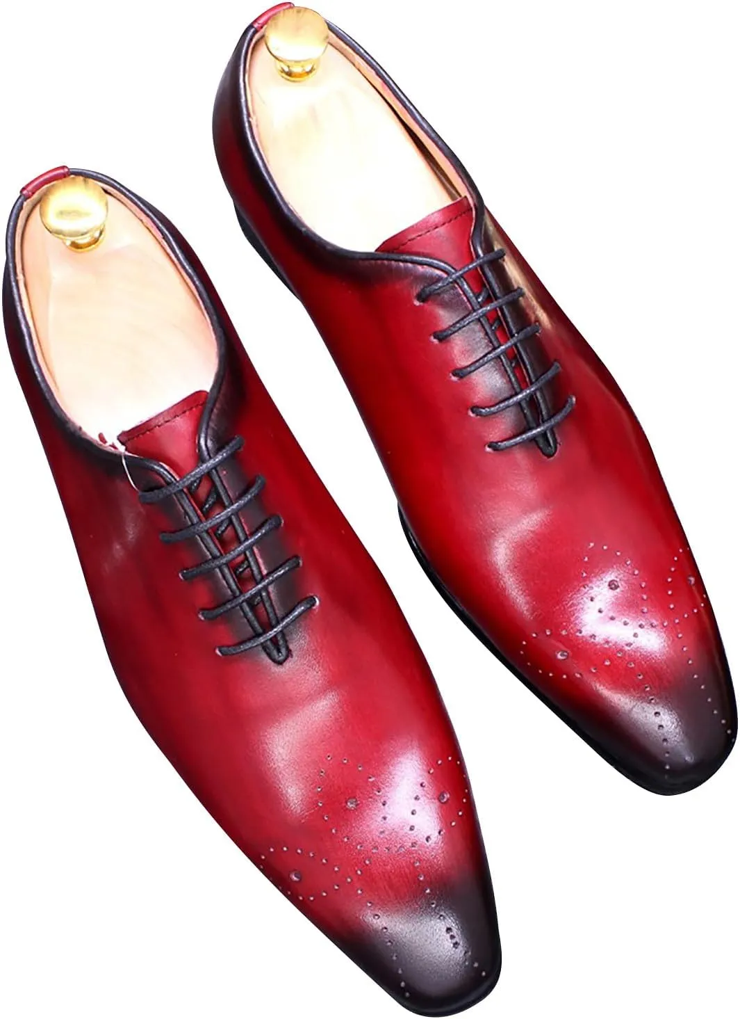 Santimon Mens Oxfords Formal Dress Genuine Leather Handmade Derby Casual Brogues Oxfords Tuxedo Fashion Walking Shoes for Men