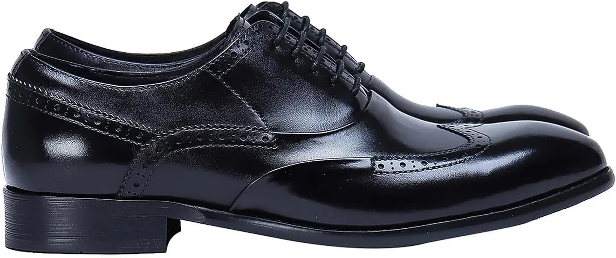 Santimon Men's Oxfords Formal Dress Leather Classic Wingtip Brogues Derby Business Prom Wedding Fashion Casual Comfort Walking Shoes for Men