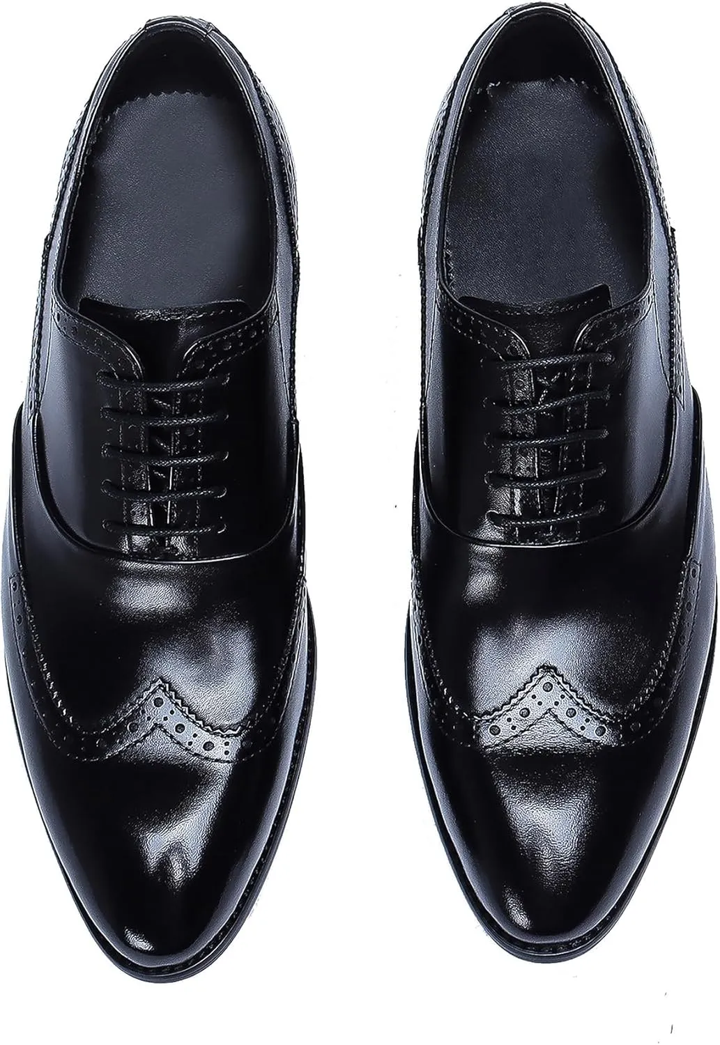 Santimon Men's Oxfords Formal Dress Leather Classic Wingtip Brogues Derby Business Prom Wedding Fashion Casual Comfort Walking Shoes for Men