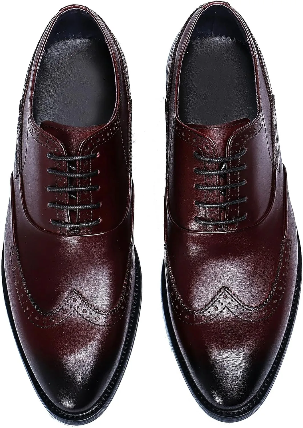 Santimon Men's Oxfords Formal Dress Leather Classic Wingtip Brogues Derby Business Prom Wedding Fashion Casual Comfort Walking Shoes for Men