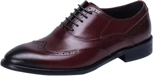 Santimon Men's Oxfords Formal Dress Leather Classic Wingtip Brogues Derby Business Prom Wedding Fashion Casual Comfort Walking Shoes for Men