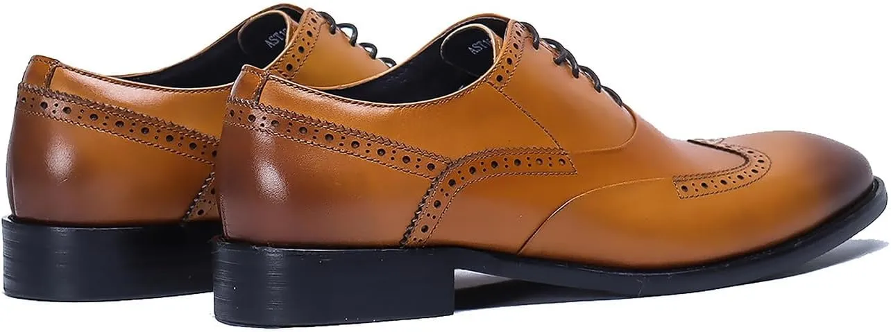 Santimon Men's Oxfords Formal Dress Leather Classic Wingtip Brogues Derby Business Prom Wedding Fashion Casual Comfort Walking Shoes for Men