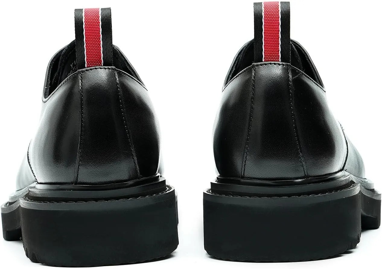 Santimon Men's Oxfords Formal Dress Leather Derby Business Tuxedo Casual Lightweight Square Toe Shoes Wedding Prom Shoes for Men