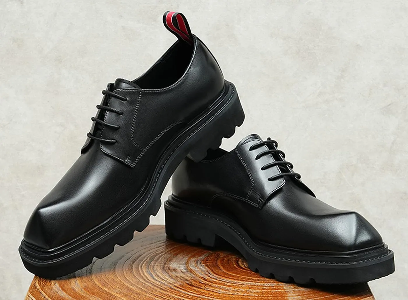 Santimon Men's Oxfords Formal Dress Leather Derby Business Tuxedo Casual Lightweight Square Toe Shoes Wedding Prom Shoes for Men
