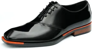 Santimon Men's Oxfords Formal Dress Patent Leather Derby Fashion Business Wedding Prom Tuxedo Casual Square Toe Oxford Walking Shoes for Men