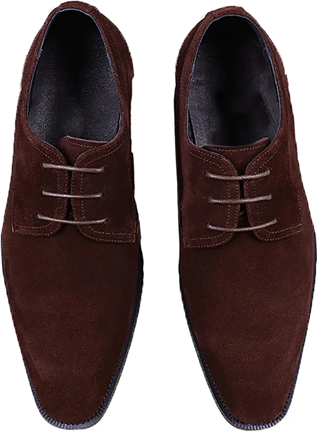 Santimon Men's Oxfords Formal Dress Shoes Suede Leather Wingtips Derby Business Casual Fashion Walking Shoes for Men
