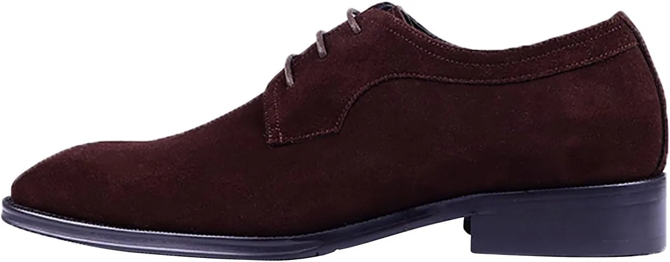Santimon Men's Oxfords Formal Dress Shoes Suede Leather Wingtips Derby Business Casual Fashion Walking Shoes for Men