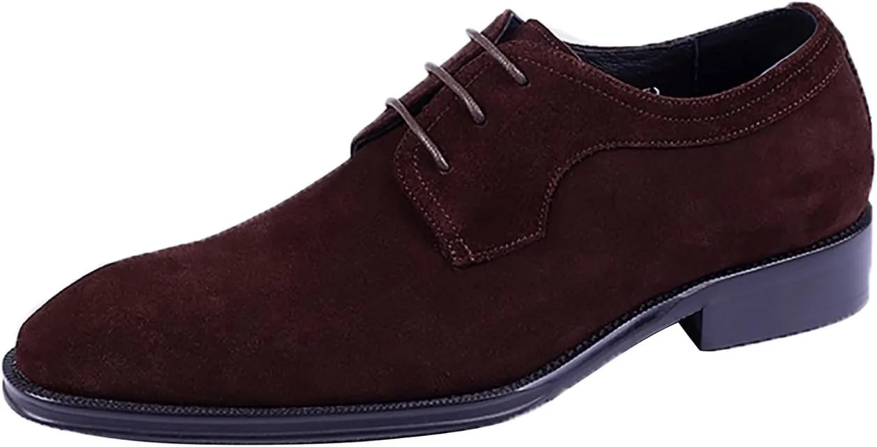 Santimon Men's Oxfords Formal Dress Shoes Suede Leather Wingtips Derby Business Casual Fashion Walking Shoes for Men