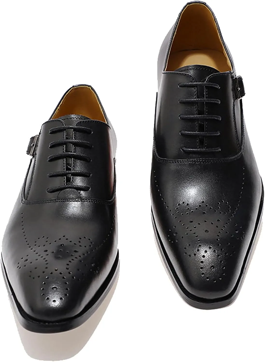 Santimon Oxfords for Men Formal Dress Suit Shoes Genunie Leather Wingtip Brogues Modern Prom Derby Mens Prom Wedding Business Causal Fashion Comfortable Tuxedo Shoes for Men