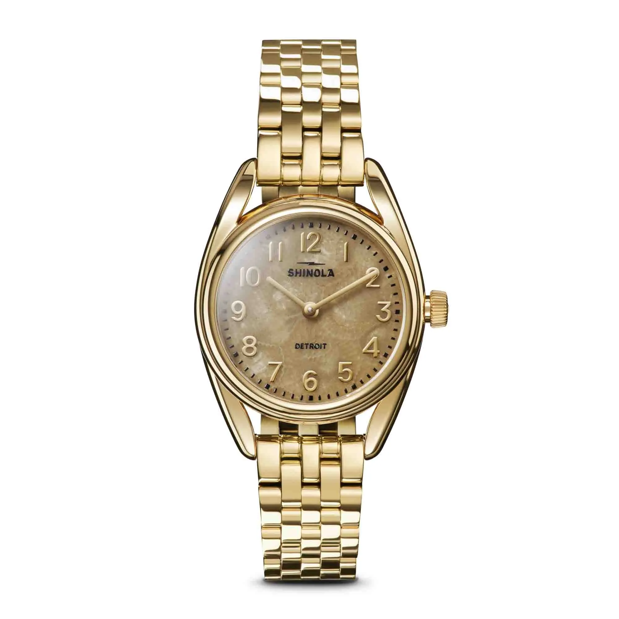 Shinola The Derby 30mm Petoskey Stone SS