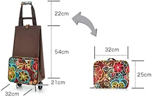 Shopping Cart Folding Shopping Bag Shopping Cart On Wheels Bag Small Pull Cart Buy Vegetables Bag Shopping Organizer Tug Package Grocery Cart (Color : 09)