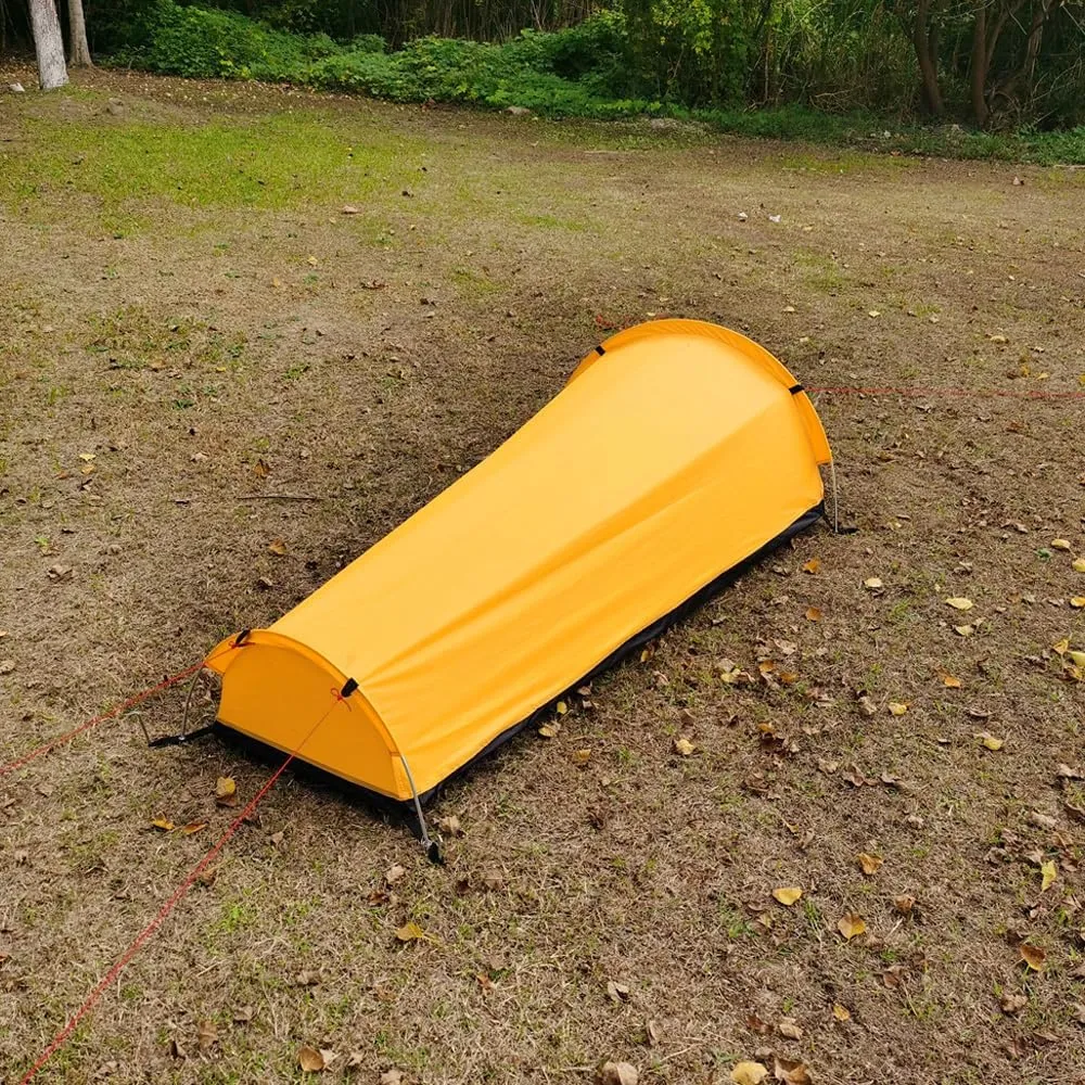Single Person Backpacking Tent Hiking Bivy Tent Lightweight Sleeping Bag Tent with Ground Cloth