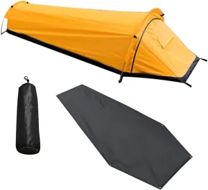 Single Person Backpacking Tent Hiking Bivy Tent Lightweight Sleeping Bag Tent with Ground Cloth