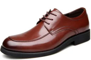 Single Season Formal Shoes Dress Oxford for Men Lace Up Apron Toe Derby Shoes Burnished Round Toe Vegan Leather Anti-Slip Low Top Rubber Sole Block Heel Classic Very Popular Among Young p