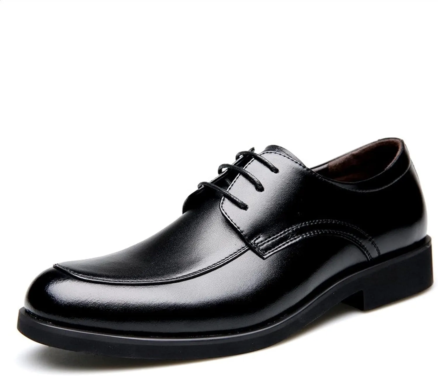 Single Season Formal Shoes Dress Oxford for Men Lace Up Apron Toe Derby Shoes Burnished Round Toe Vegan Leather Anti-Slip Low Top Rubber Sole Block Heel Classic Very Popular Among Young p