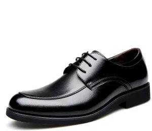 Single Season Formal Shoes Dress Oxford for Men Lace Up Apron Toe Derby Shoes Burnished Round Toe Vegan Leather Anti-Slip Low Top Rubber Sole Block Heel Classic Very Popular Among Young p