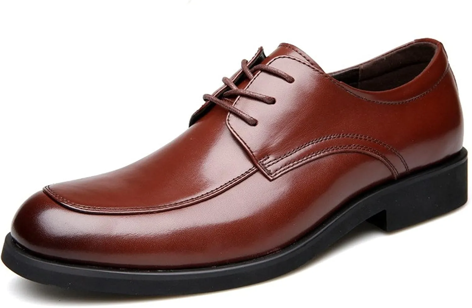 Single Season Formal Shoes Dress Oxford for Men Lace Up Apron Toe Derby Shoes Burnished Round Toe Vegan Leather Anti-Slip Low Top Rubber Sole Block Heel Classic Very Popular Among Young p